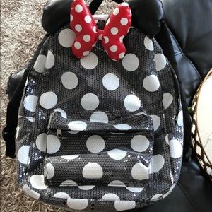 Sequined Minnie Mouse Backpack 🎒